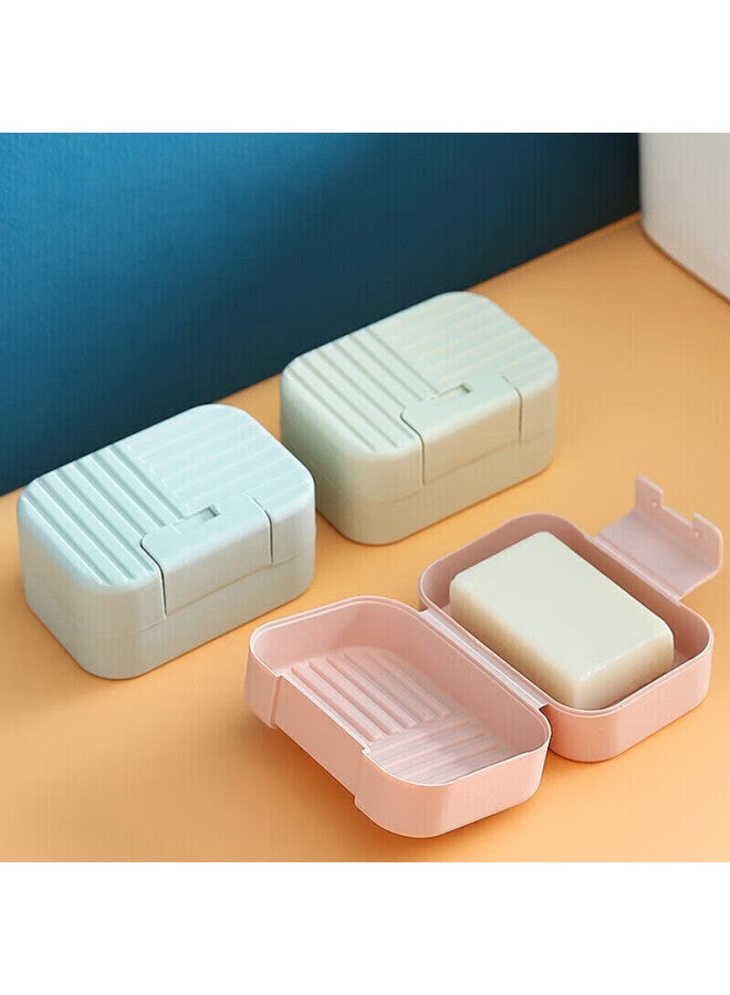 Forty thousand kilometers 40,000 Km Soap Box Mini Sealed Household Soap Holder Soap Rack Travel Portable Soap Box Sw2008 Striped Blue  - Image 3