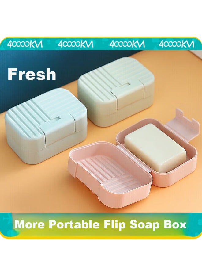 Forty thousand kilometers 40,000 Km Soap Box Mini Sealed Household Soap Holder Soap Rack Travel Portable Soap Box Sw2008 Striped Blue  - Image 1
