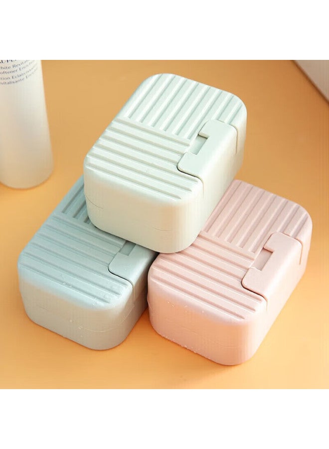 Forty thousand kilometers 40,000 Km Soap Box Mini Sealed Household Soap Holder Soap Rack Travel Portable Soap Box Sw2008 Striped Blue  - Image 5