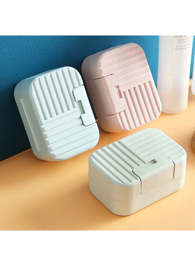 Forty thousand kilometers 40,000 Km Soap Box Mini Sealed Household Soap Holder Soap Rack Travel Portable Soap Box Sw2008 Striped Blue  - Image 4