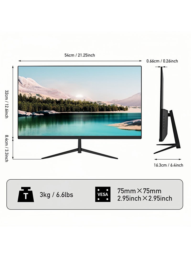 23.8" FHD IPS Computer Monitor 100Hz | 1ms Response Time | 99% sRGB | HDMI/VGA | 75x75mm VESA Mount | 300 nits Brightness