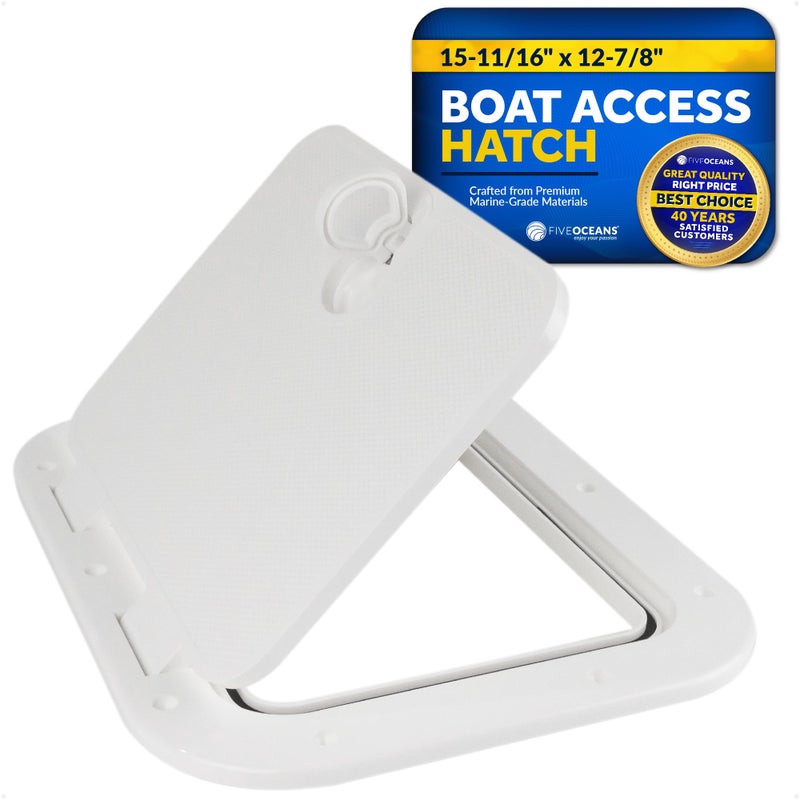 Five Oceans Boat Hatch Marine Access Hatch Rectangle Boat Hatch Lids Locking Slam Latch System for Boat Yacht 151116 x 1278 OffWhite FO2347