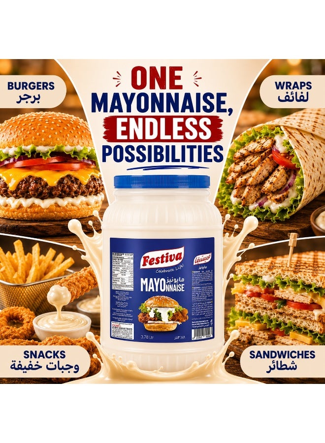 Festiva Classic Mayonnaise 3.78L - Creamy Mayo Sandwich Spread for Burgers, Sandwiches, Wraps and Snacks - Dip and Dressing - Image 3