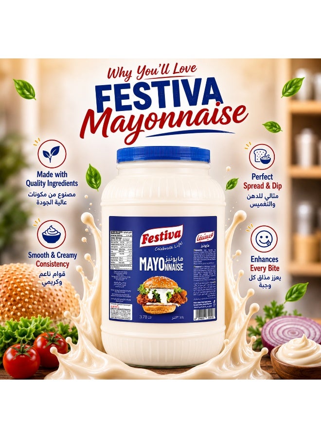 Festiva Classic Mayonnaise 3.78L - Creamy Mayo Sandwich Spread for Burgers, Sandwiches, Wraps and Snacks - Dip and Dressing - Image 4