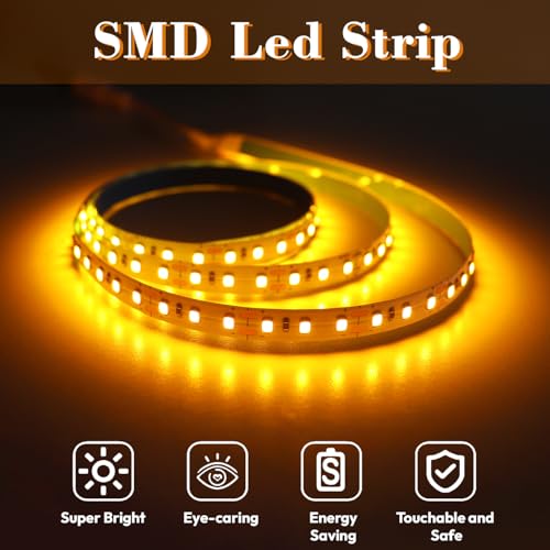 Electronicspices Electronic Spices 2835 12V DC Amber Color SMD Led Strip 1 Meter 3.5mm Female Jack Connector - Image 4