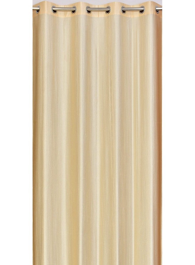 The Decor Hub Faux Texture Plain Curtains for Door with Eyelets | Room Darkening Curtains for Living Room | Cream Curtains 6 Feet Set of 2 Panels - Image 3