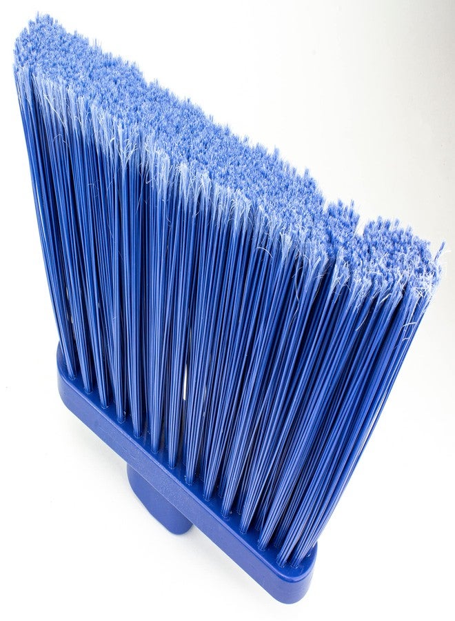 SPARTA Plastic Broom Head, Angled, Flagged for Small Debris Indoor, Outdoor, Home, Restaurant, Lobby, Office, 12 Inches, Blue - Image 2