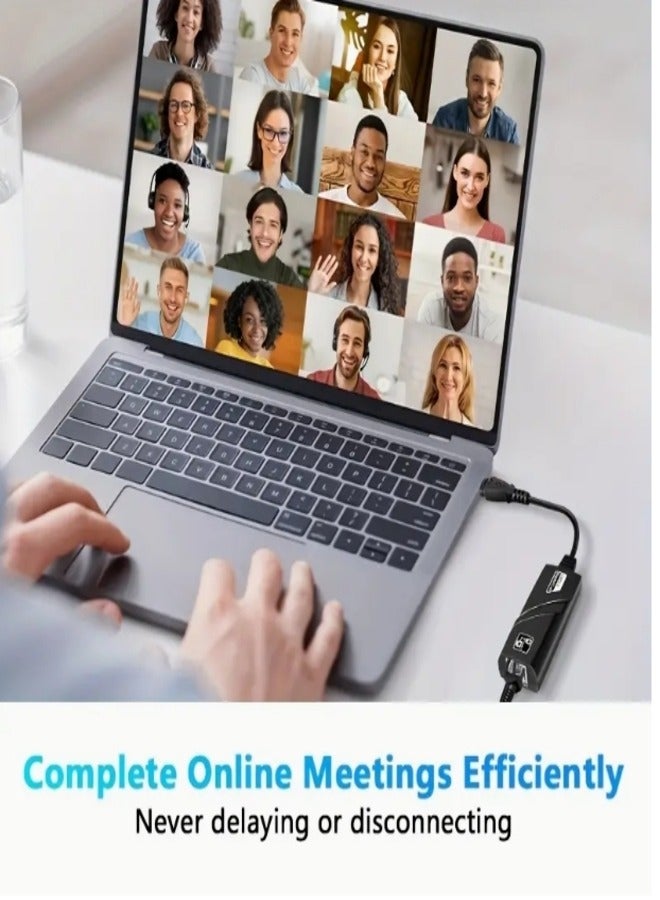 USB-C to RJ45 Ethernet Adapter 100Mbps Fast Ethernet, USB-Powered Compact Network Adapter for Laptop, Compatible with Aladdin Chips, Plug & Play for Home Office Gaming Streaming, Laptop Adapters, Gaming Network Upgrade, Professional Appearance, Highspeed Connectivity - Image 4