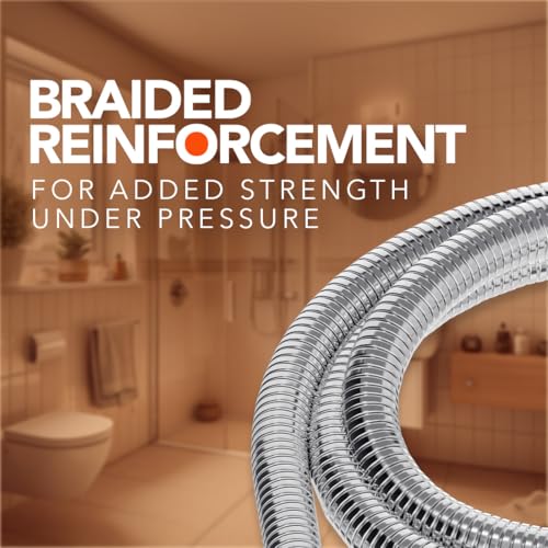 Lorazzo Stainless Steel 304 grade Hose Pipe- 40 inches (1 meter) long | Flexible | Compatible with hand shower & health faucet | Chrome color | With brass nuts and inserts (1-year warranty) - Image 4