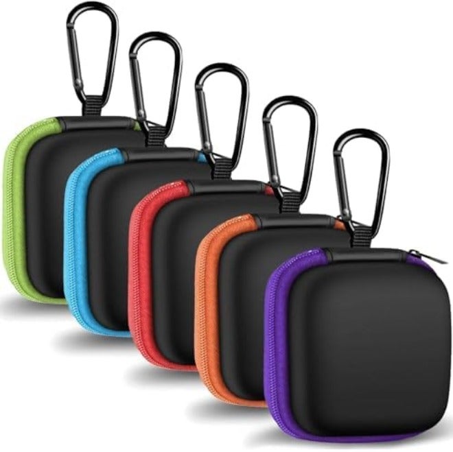 MOLOVA for Earbuds Carrying Case, Small Oval Storage Cases, Tech Pouch, Portable Storage Earbud Pouch Bag for Earbuds, in-Ear Headphones, Earphones, Headsets, Hearing Aids, USB Charging Cable, Purple1 - Image 1