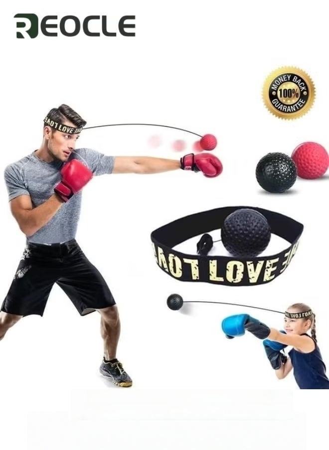 ريوكل كرة رد الفعل للملاكمة كرة تدريب للملاكمة مع عصابة رأس مثالية لرد الفعل وخفة الحركة وسرعة اللكم ومهارات القتال وتدريب اليد والعين والتنسيق - Image 5