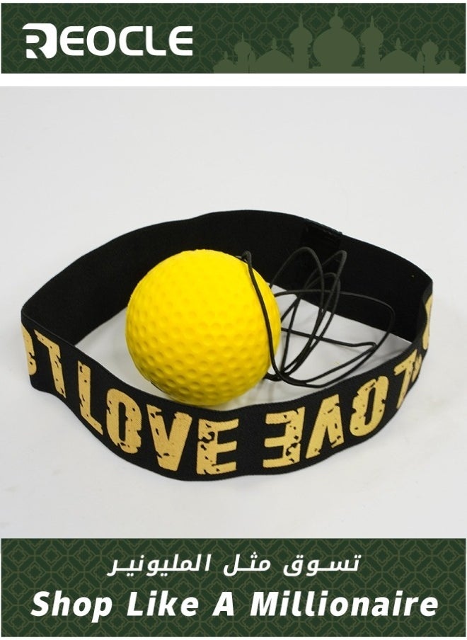REOCLE Boxing Reflex Ball Boxing Training Ball with Headband Perfect for Reaction & Agility & Punching Speed & Fight Skill & Hand Eye & Coordination Training  - Image 1