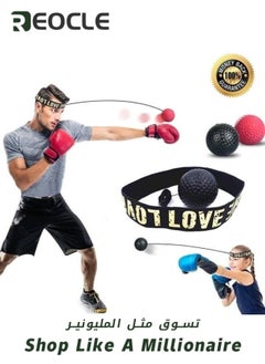 REOCLE Boxing Reflex Ball Boxing Training Ball with Headband Perfect for Reaction & Agility & Punching Speed & Fight Skill & Hand Eye & Coordination Training  - Image 5