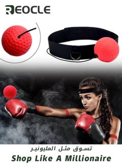 REOCLE Boxing Reflex Ball Boxing Training Ball with Headband Perfect for Reaction & Agility & Punching Speed & Fight Skill & Hand Eye & Coordination Training  - Image 2