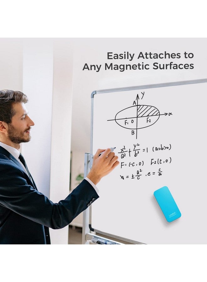 LOUKIN 2 Pack Magnetic Dry Erase Eraser, Whiteboard Eraser, Glass Board Eraser(Blue), 3.4 fl oz Whiteboard Cleaner * 2 Included, for Classroom, Home and Office Use - Image 5