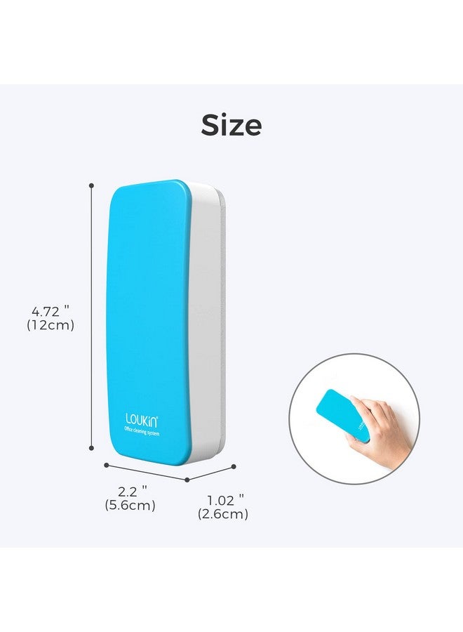 LOUKIN 2 Pack Magnetic Dry Erase Eraser, Whiteboard Eraser, Glass Board Eraser(Blue), 3.4 fl oz Whiteboard Cleaner * 2 Included, for Classroom, Home and Office Use - Image 4