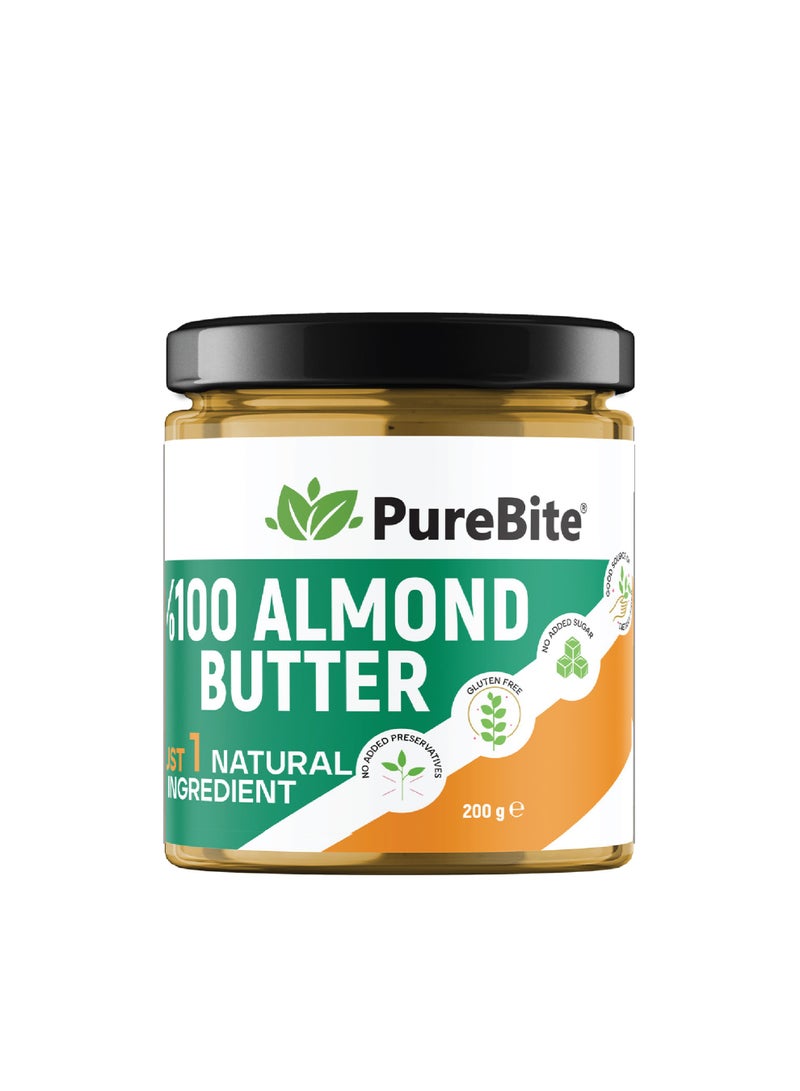 PURE BITE PureBite 100% Natural Almond Butter Sugar Free & Gluten Free 200g - Image 2