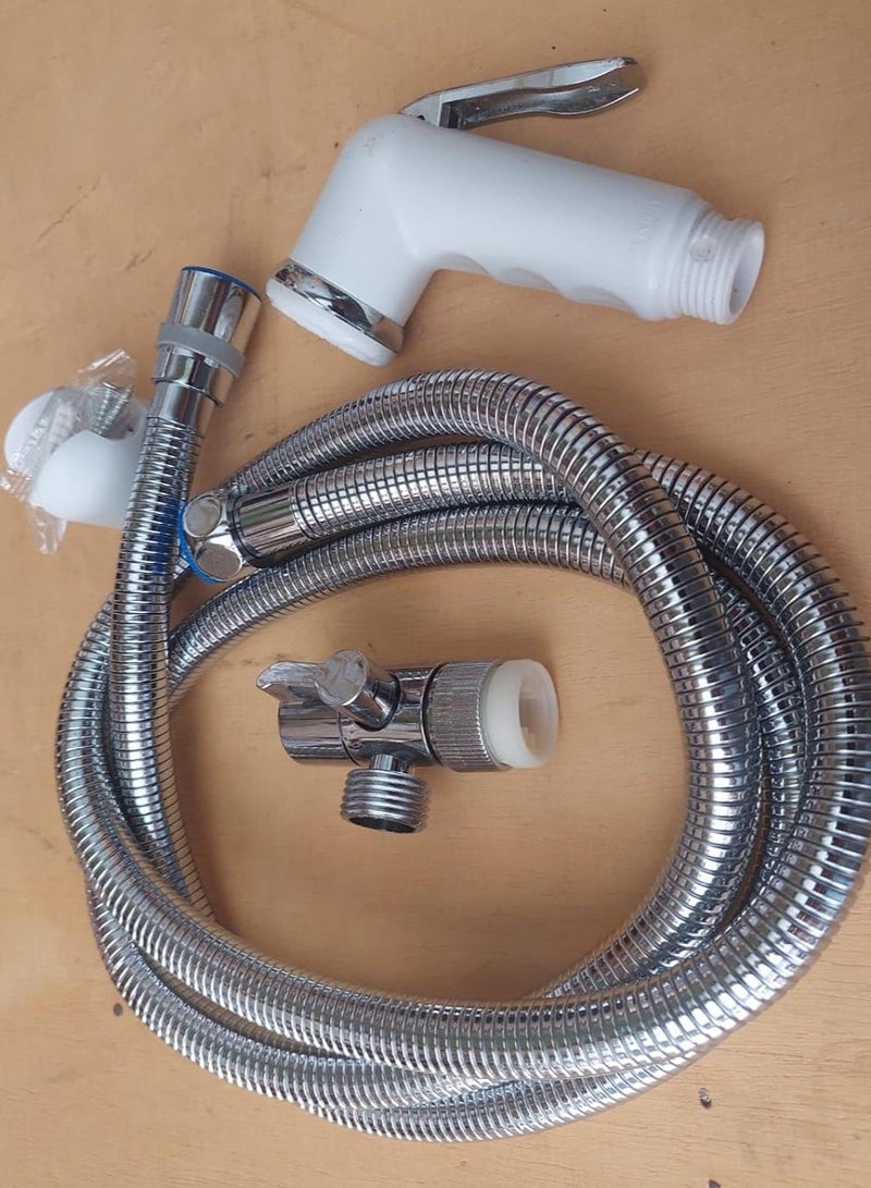 شطاف السفر خرطوم نيكل 2م + محول قنطرة نحاس + كاوتشة بسن نحاس+ هاند شطاف - Image 2