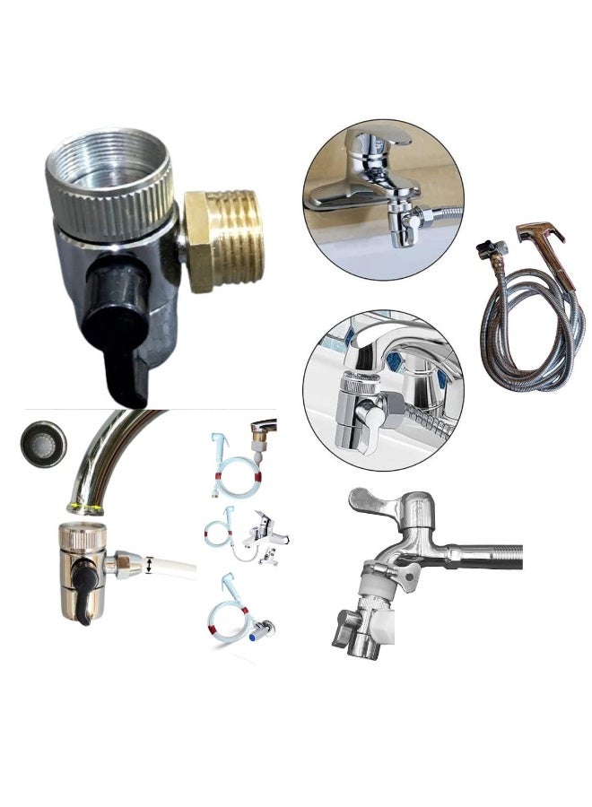 شطاف السفر خرطوم نيكل 2م + محول قنطرة نحاس + كاوتشة بسن نحاس+ هاند شطاف - Image 1