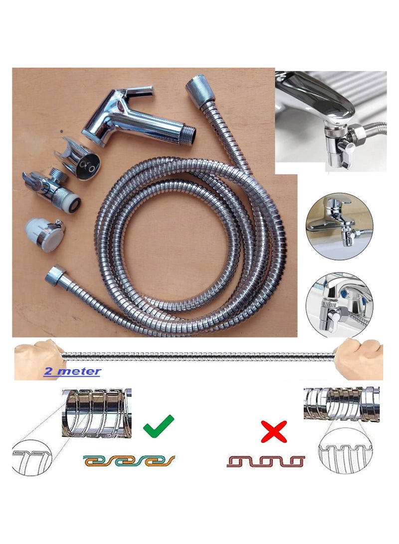 شطاف السفر خرطوم نيكل 2م + محول قنطرة نحاس + كاوتشة بسن نحاس+ هاند شطاف - Image 5