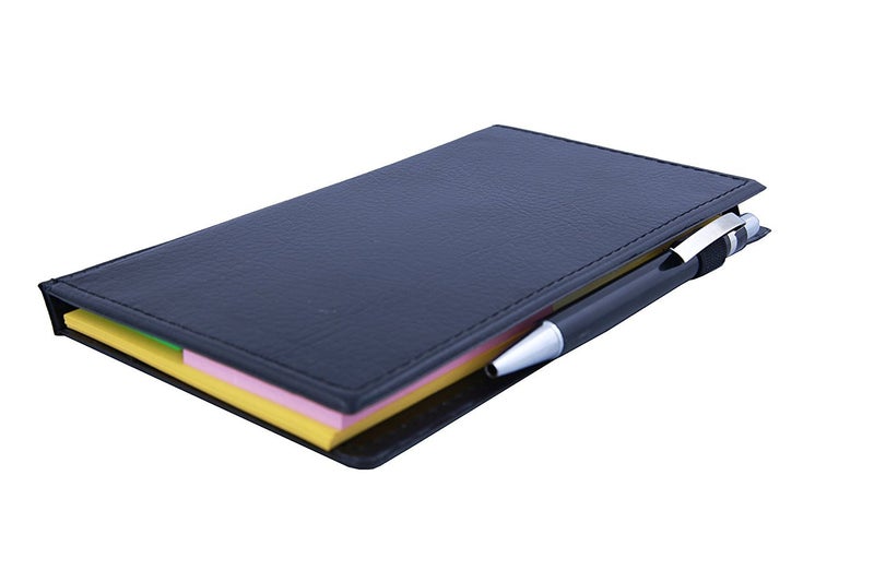 COI Memo Neon Pink Note Book With Sticky Notes & Clip Holder In Diary Style With Free Pen (White & Yellow),40 Pages - Image 5