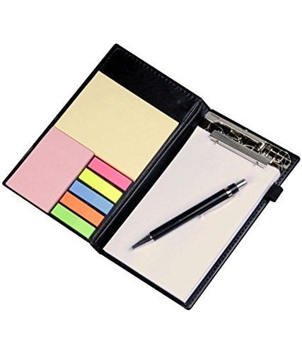 COI Memo Neon Pink Note Book With Sticky Notes & Clip Holder In Diary Style With Free Pen (White & Yellow),40 Pages - Image 4