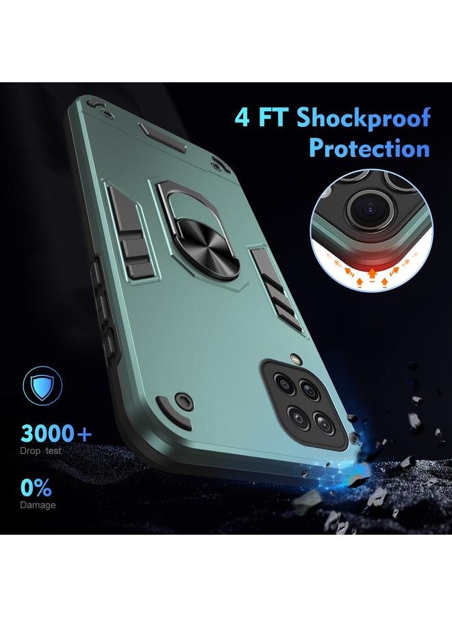 اس-توب جراب لهاتف Samsung Galaxy A12 جراب هاتف مزود بحلقة معدنية مقاومة للصدمات - Image 4