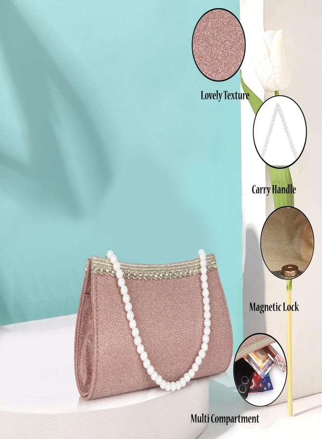 PLANX SILK Stylish Fancy Trendy Party Designer Potli Bag - Pearl Handle Festive Clutch Potli For Women - Image 5
