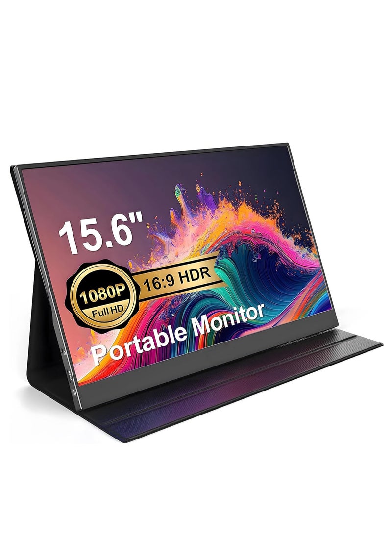 كمبيوتر محمول محمول عرض 15.6 بوصة ، كمبيوتر محمول عرض موسع 1080P FHD USB جيم التوصيل والتشغيل ، HDMI HDR IPS لعبة عرض ، كمبيوتر محمول عرض خارجي للهاتف المحمول ماك PS4 Xbox Switch