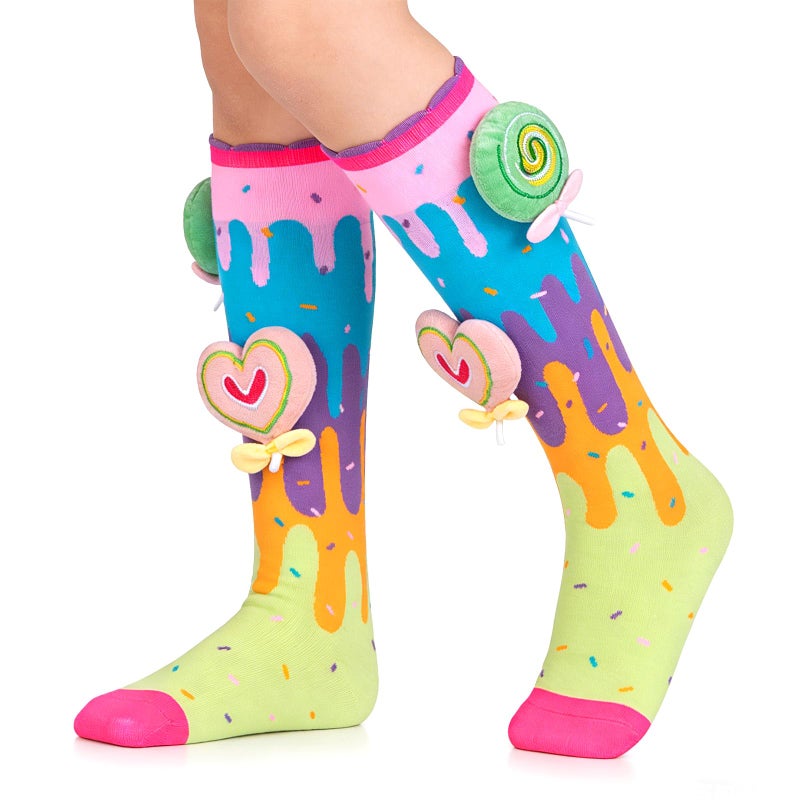 Bibalabili Crazy Socks for Kids â€“ Funny Silly Candy Knee High Socks for Girls Ages 3â€“12, Colorful Wacky Socks (Candy) - Image 1