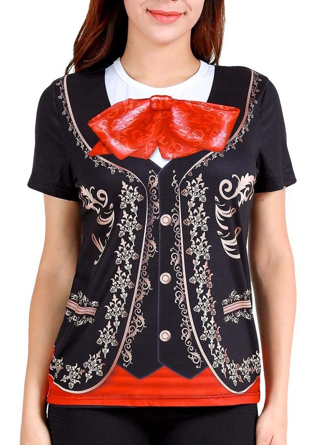 Funny World Women's Mexican Mariachi Costume T-Shirts, Medium, Black - Image 1