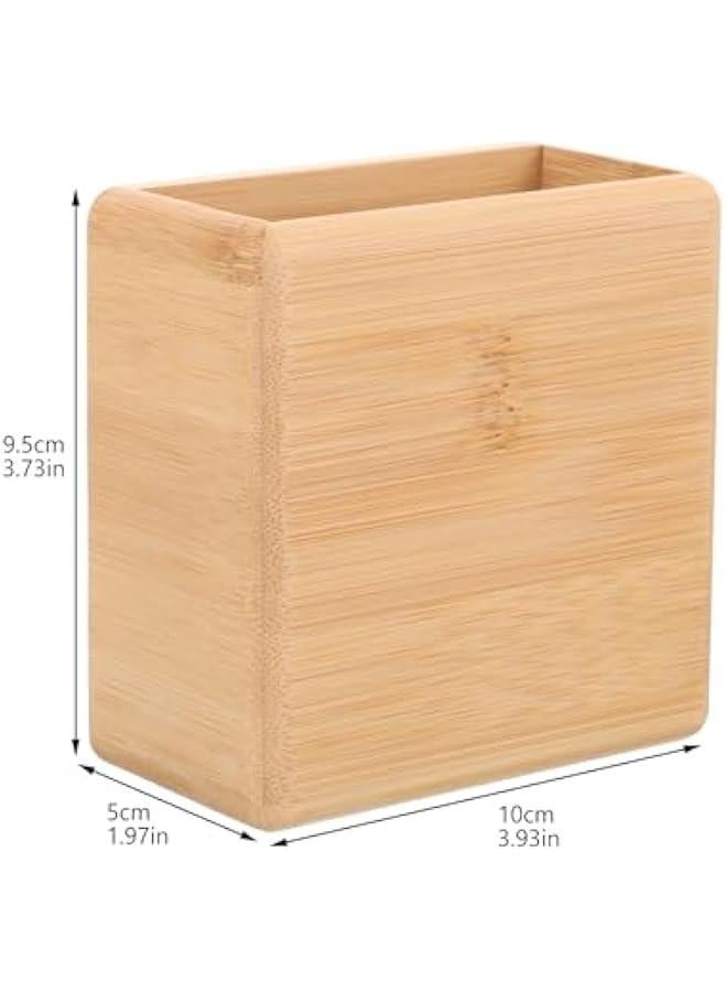 Remote Control Wall Storage Box Cell Phone Stand Tv Mount Headphone Stand Controller Holder Phone Holder Tv Stand Remote Controller Rack Holder Bamboo Wood Hollow Out - Image 3