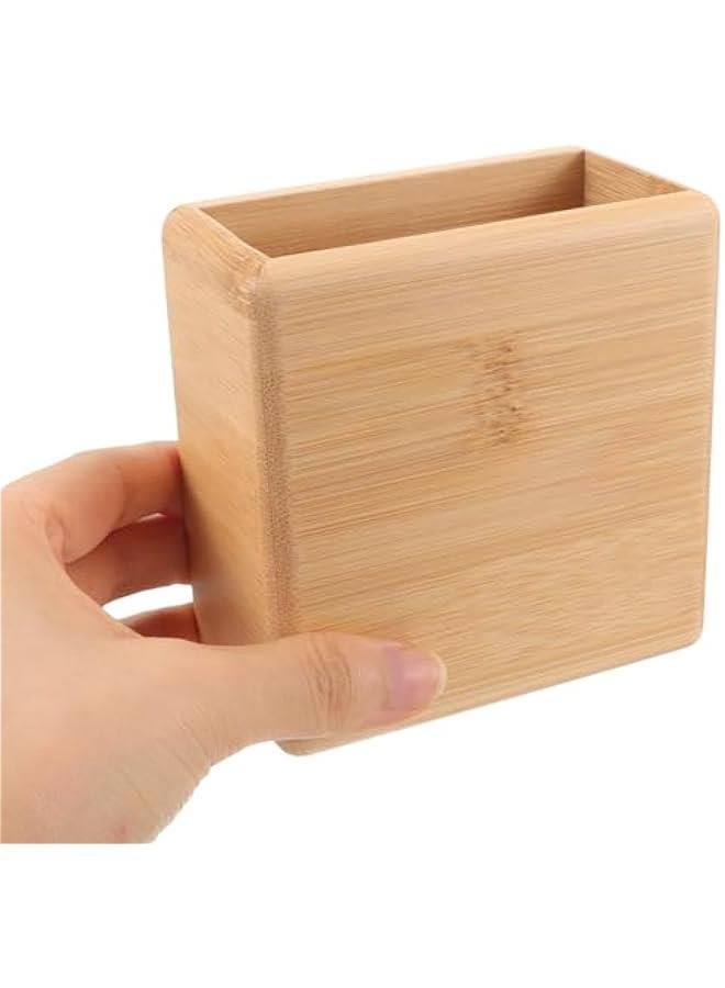Remote Control Wall Storage Box Cell Phone Stand Tv Mount Headphone Stand Controller Holder Phone Holder Tv Stand Remote Controller Rack Holder Bamboo Wood Hollow Out - Image 4