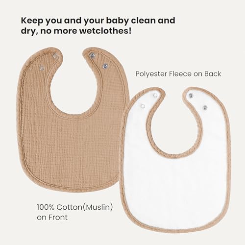 Konssy Muslin Baby Bibs 8 Pack Baby Bandana Drool Bibs Cotton for Unisex Boys and Girls Soft Absorbent Set for Teething and Drooling - Image 3