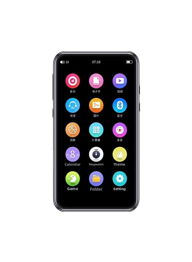 Full Screen Mp3 Bluetooth Portable Player Student Dictionary Mp4 Touch Game Mp5 Mp6 Music Player Digital Computer/mp3-Body Color:Black-Memory Capacity:8G Ordinary Edition - Image 1