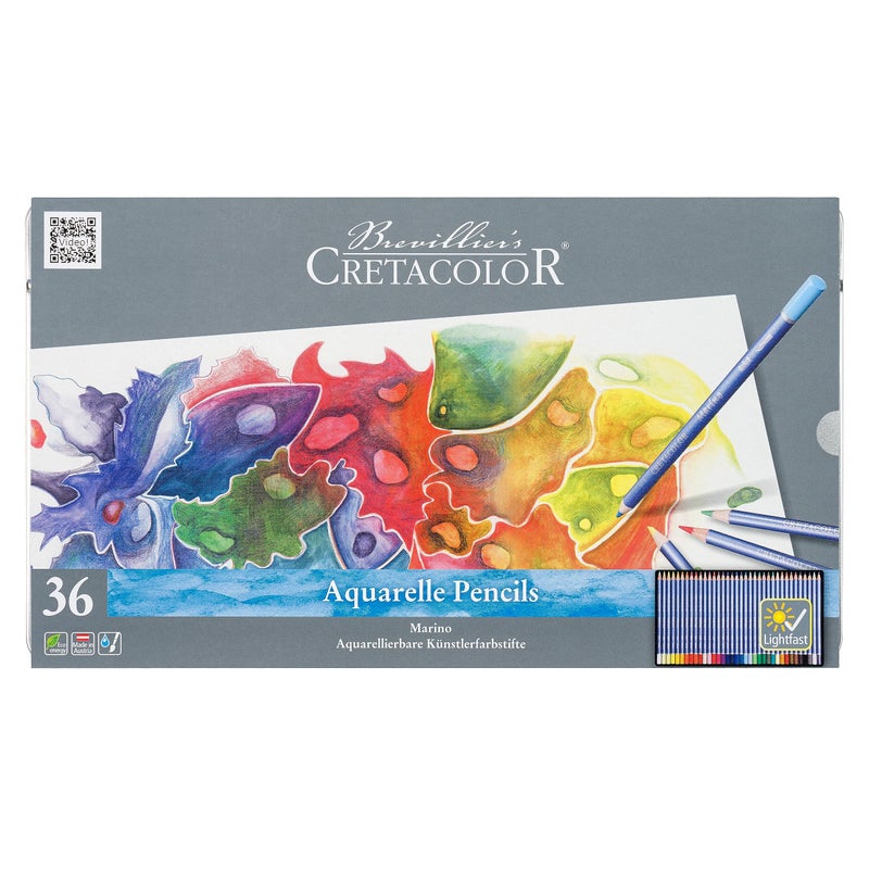Cretacolor Marino Lightfast Watercolor Pencil Sets Tin of 36