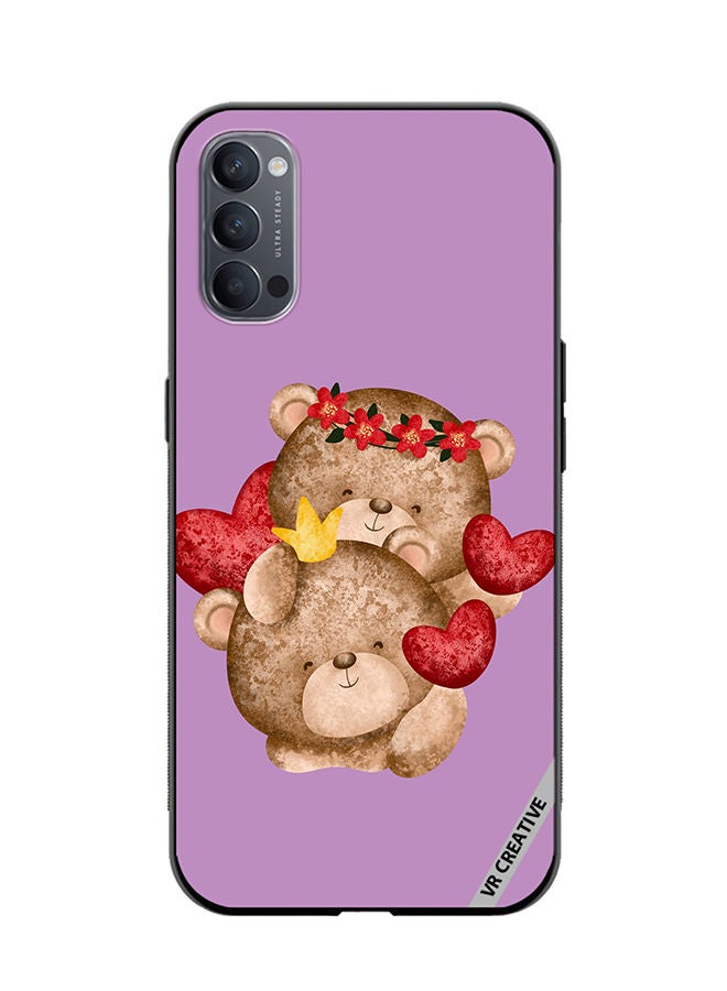 VR CREATIVE Protective Case Cover For Oppo Reno4 Pro 5G Bear Love Design Multicolour - Image 1