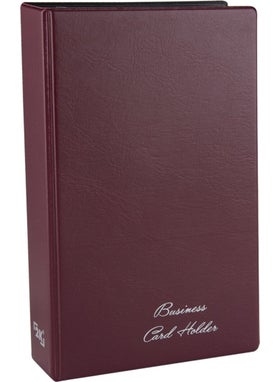 2K Biala Mechanism 4 Rows 96 Card Capacity Indexed Business Card Holder 16.5 x 26.5 cm Claret Red  - Image 1