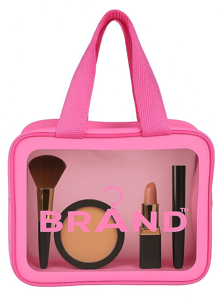 براند ستورز Brand Makeup PVC Organizing Bag - Pink - Image 1