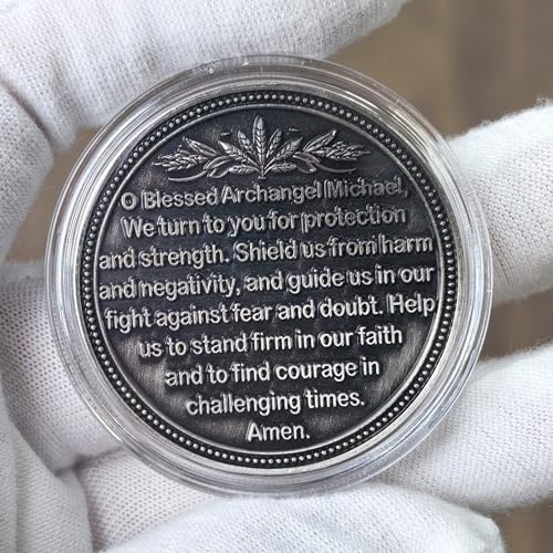 CYOUNG Archangel Michael Challenge Coin Spiritual Protection and Strength Coin with Prayer 157 Inches Motivational Religious Coin for Faith and Courage - Image 5