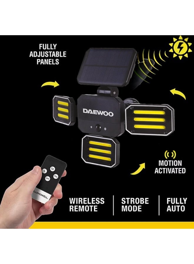 دايو مصباح الأمان الشمسي دايو 4 رؤوس: إضاءة بزاوية واسعة، مفعل بالحركة، قابل للتعديل مع ريموت تحكم لاسلكي - Image 3