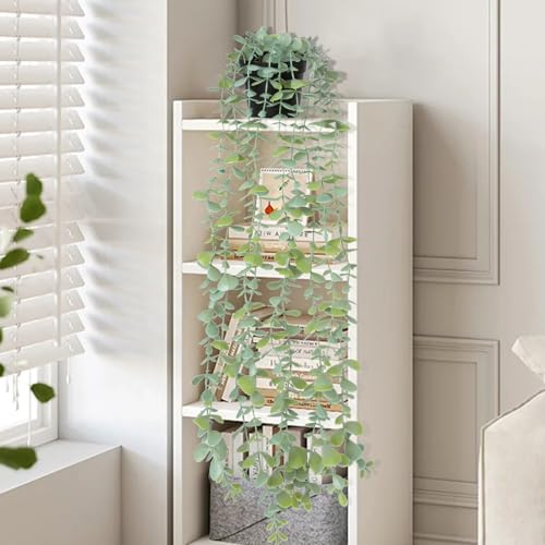 echosari Artificial Hanging Plants, Fake Potted Eucalyptus Faux Hanging Plant, Fake Hanging Plants Indoor for Modern Boho Home Bedroom Shelf Decor - Image 5