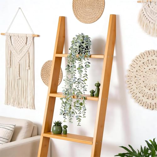 echosari Artificial Hanging Plants, Fake Potted Eucalyptus Faux Hanging Plant, Fake Hanging Plants Indoor for Modern Boho Home Bedroom Shelf Decor - Image 4