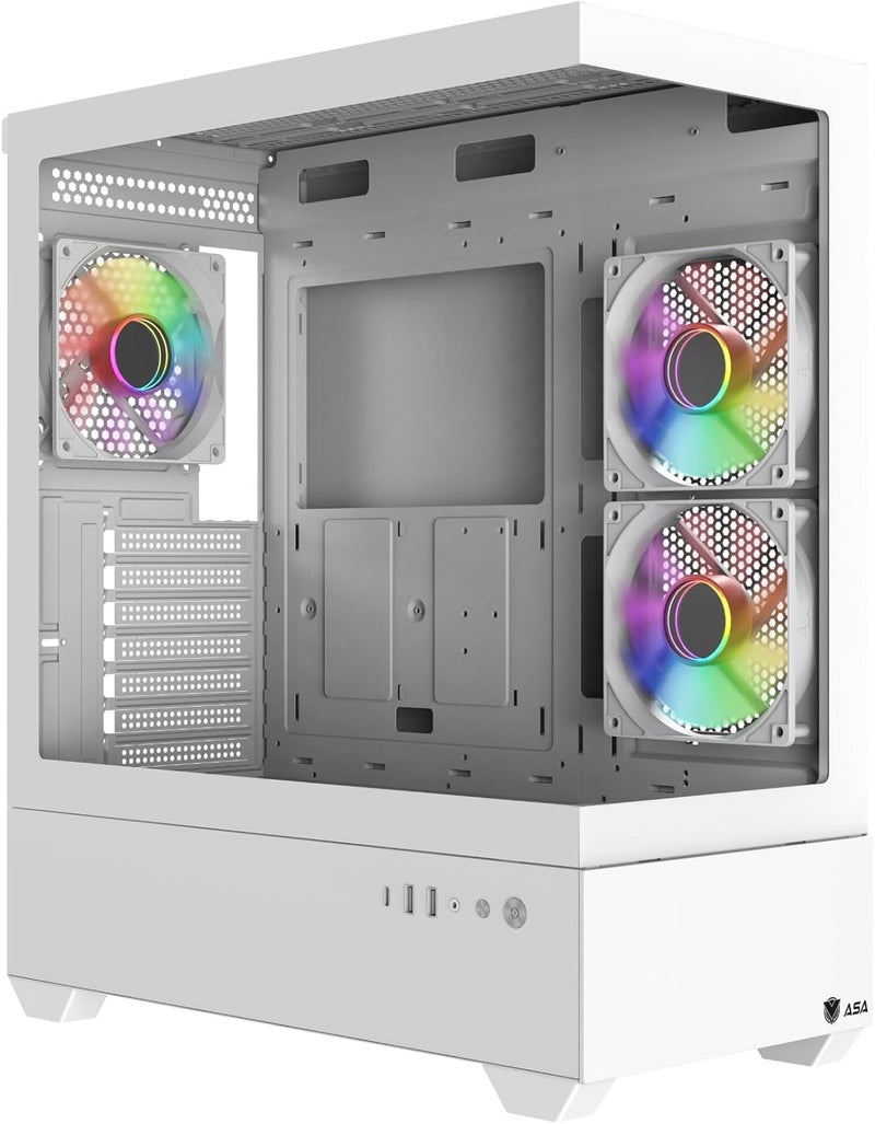 White (Z200) Computer Case - RTX Graphics Card Support, 320mm Water Cooling, Premium Airflow Design, USB Type-C - Image 1