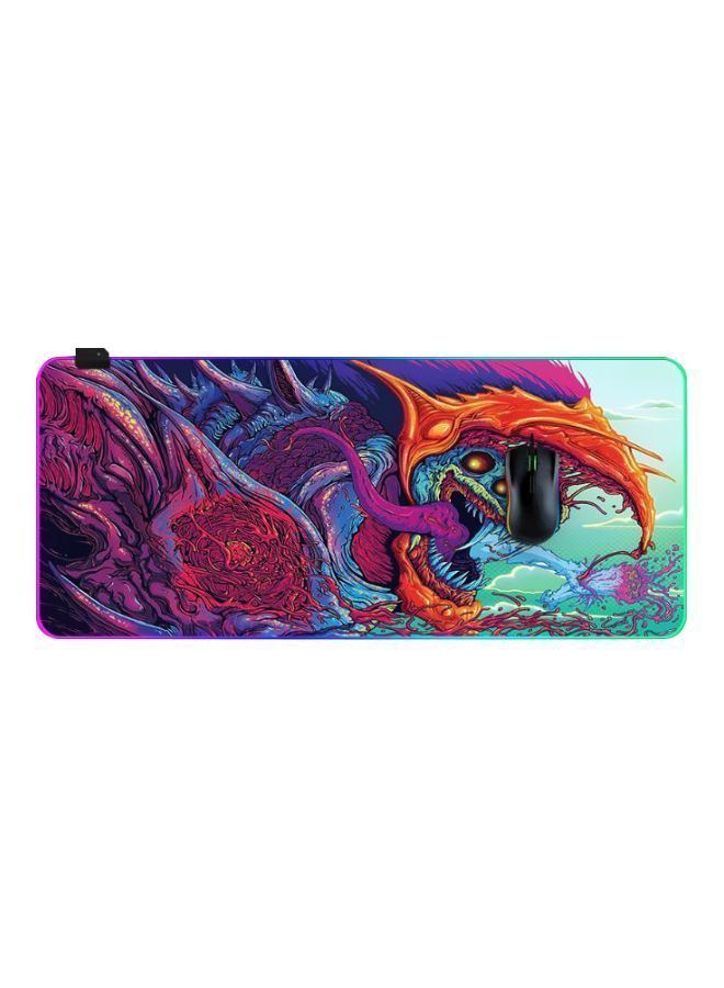NIBEMINENT Dragon Printed Color Changing LED Mouse Pad 400x900x4millimeter Orange/Blue/Purple  - Image 1