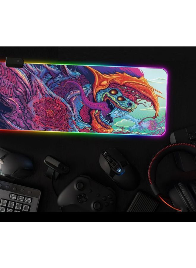 NIBEMINENT Dragon Printed Color Changing LED Mouse Pad 400x900x4millimeter Orange/Blue/Purple  - Image 5