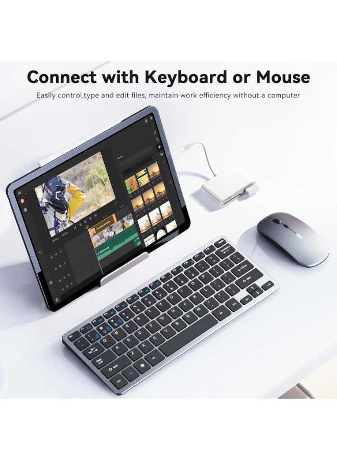 قارئ كروت 3 في 1 USB-C عالي السرعة يدعم SD وMicro SD وUSB OTG لنقل البيانات بسرعة للموبايل واللابتوب والكاميرات - Image 5