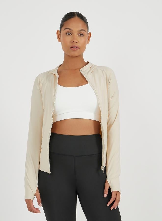 ستايلي اكتيف جاكيت بسحاب بغطاء رأس وتفاصيل خياطة كونتور - Image 3