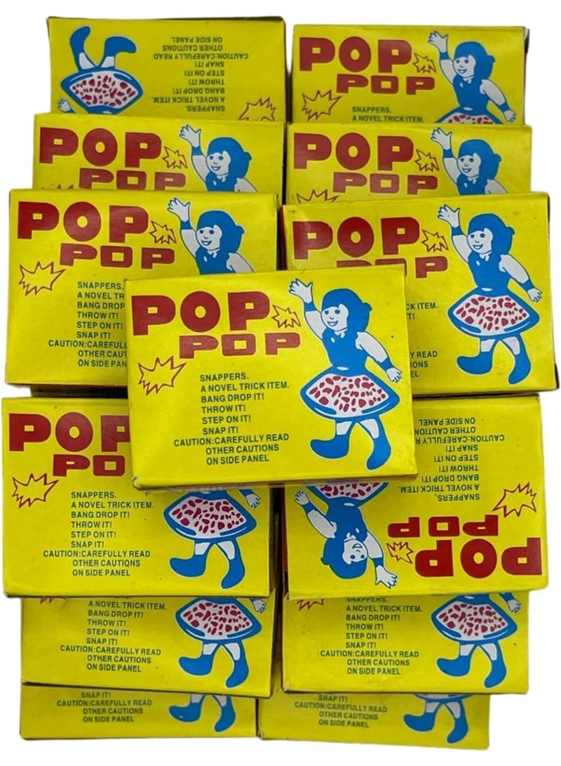 Pop Pop Introduce your kids to the joy of pops in a safe and fun way with Pop Pop Snappers! This exciting 50-piece pack is perfect for kids and adults alike, delivering thrilling sounds with just a snap. - Image 2