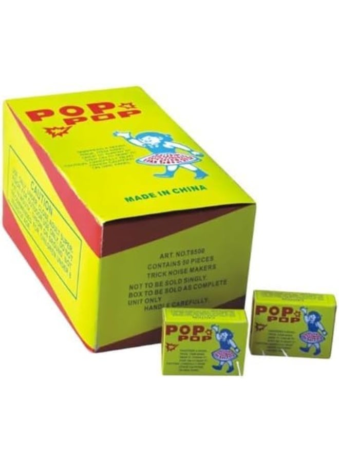 Pop Pop Introduce your kids to the joy of pops in a safe and fun way with Pop Pop Snappers! This exciting 50-piece pack is perfect for kids and adults alike, delivering thrilling sounds with just a snap. - Image 1